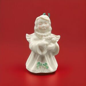 Vintage Belleek Angel with Harp Bell Ornament EC